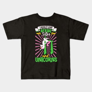 Unicorn - I really love Aerial Silks Kids T-Shirt